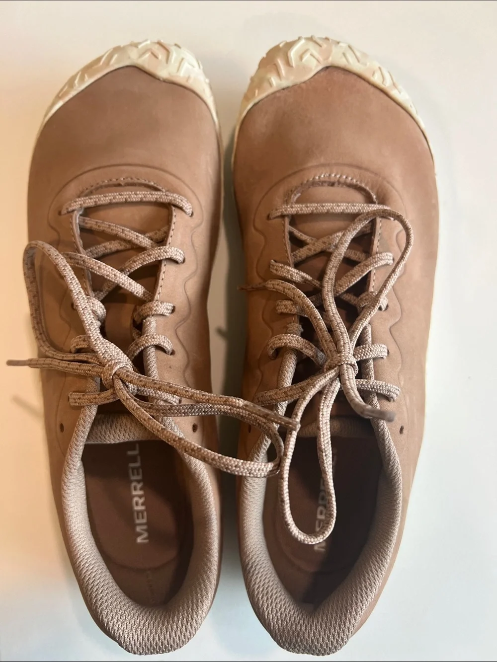 Merrell Vapor- 11, Taupe/Nude Lace-Up Trail Sneakers, Flat, Flexible Outdoor